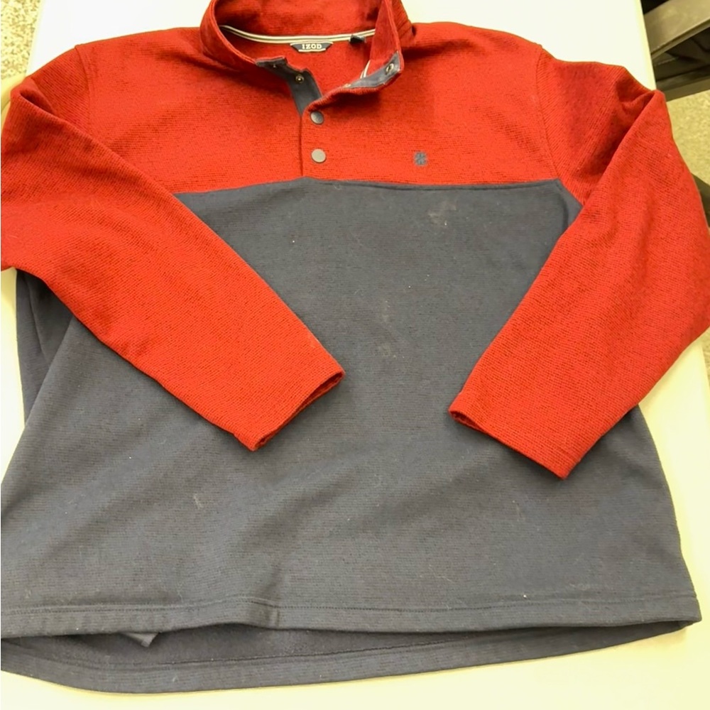 Izod Men’s red & blue winter sweatshirt sweater XXL #men #bigandtall #Izod